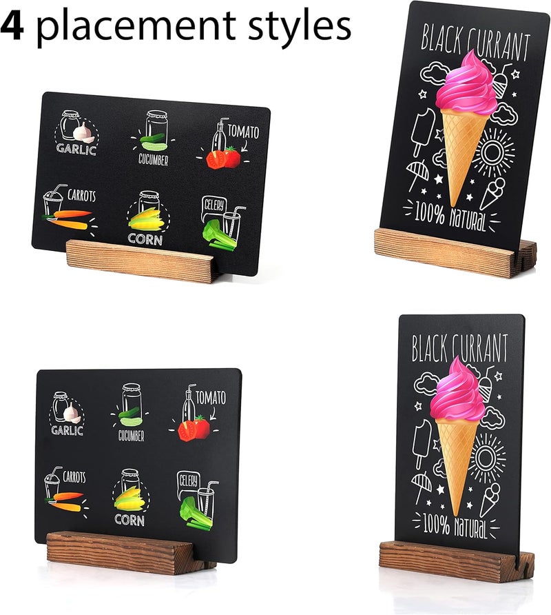 YEEON 3 Pack 5x7 in Chalkboard Sign Small Blackboard Decorative with Wood Base - Image 2